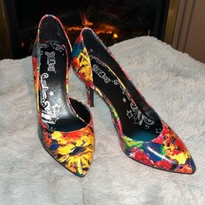 Brash Floral Heels
